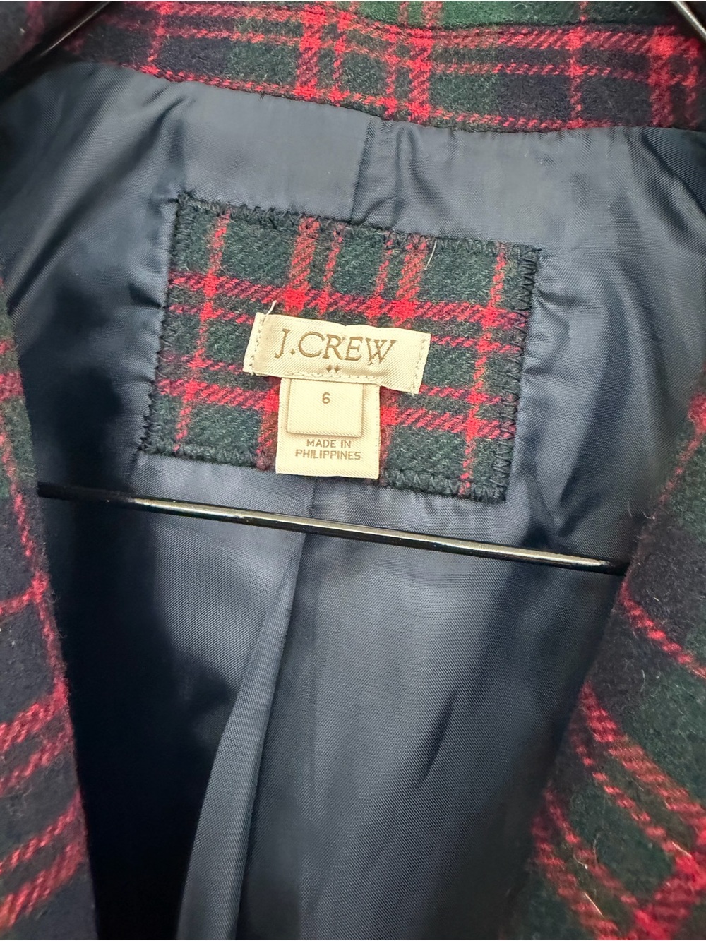 J. Crew Schoolboy Plaid Wool-Blend Women’s Blazer Size 6 - Picture 3 of 13